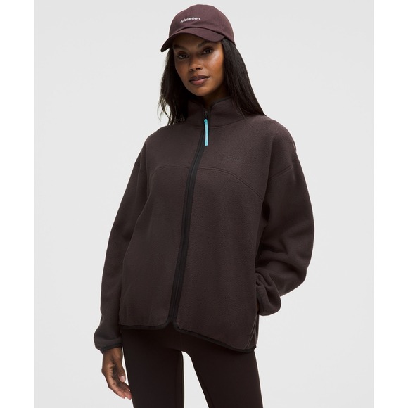 Lululemon Jackets & Blazers - NWT Lululemon Tumbled Full Zip Fleece Jacket Sequoia Black Fresco Blue Tone Med